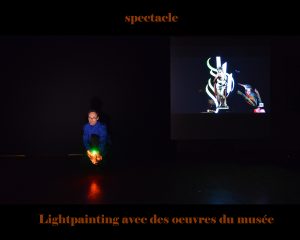 Gildas Lightpainting spectacle nuit des musées Aurillac
